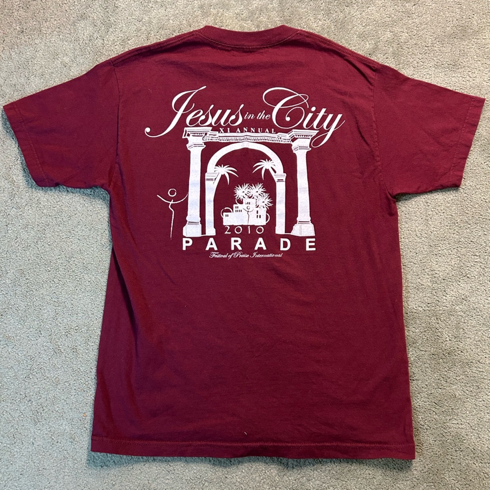 Vintage Jesus T Shirt Size XL Jesus In The City Double Sided Tee